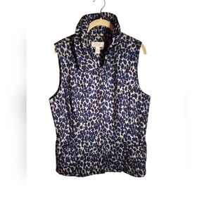 Chicos Weekends Animal Print Full Zip Sleeveless Vest Ladies 2 Comfy Exotic
